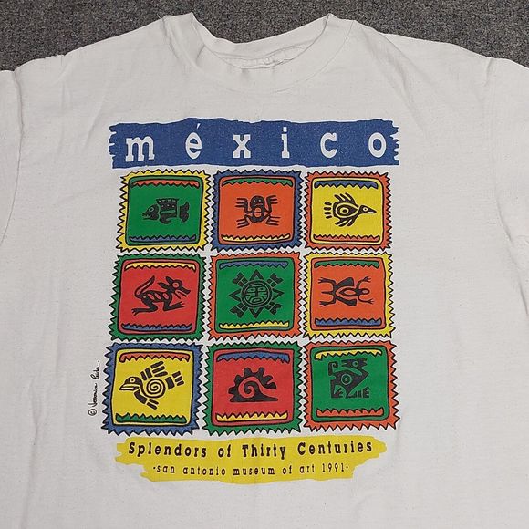 Vintage 1991 San Antonio Museum Of Art Single Stitch White T-Shirt Size Large - Picture 2 of 9